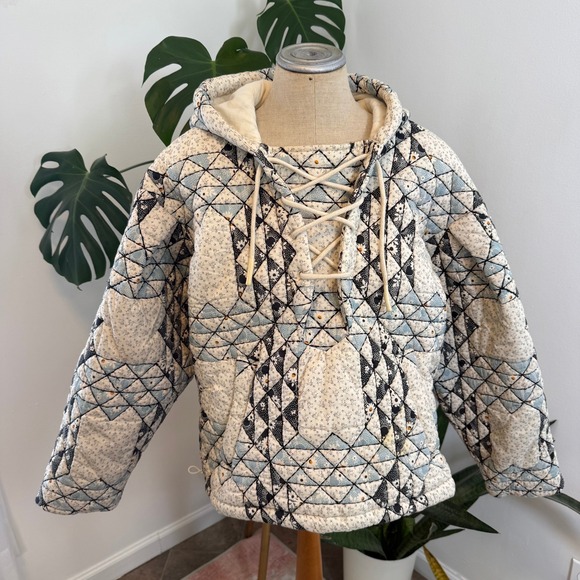 Sea New York Jackets & Blazers - Sea New York Clemence Quilted Printed Patchwork Laced Hoodie Jacket Size S